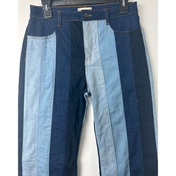 Altard State Jeans Women 29 Flare Striped Denim High Rise 70s Retro Fashion B14 - Picture 2 of 8